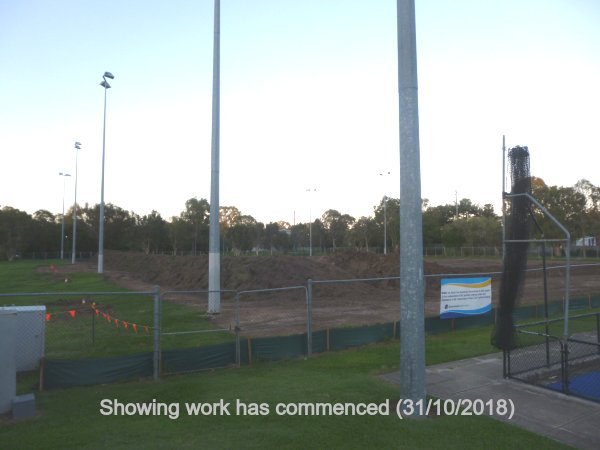 Ground works begin at Burringbar Park, Chermside, 31 October 2018.